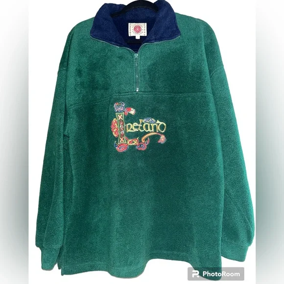 “ traditional craft wear” made in Ireland quarter zip fleece pullover - Picture 1 of 12